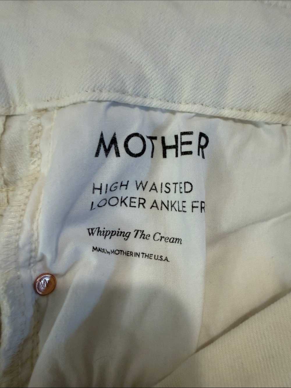 Mother Denim High Waisted Looker Ankle Fray Tea And Biscuits Wash Size 28 - Picture 7 of 9